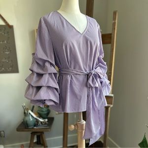 Anthropologie | Sunday in Brooklyn Avelina Ruffled Gingham Blouse